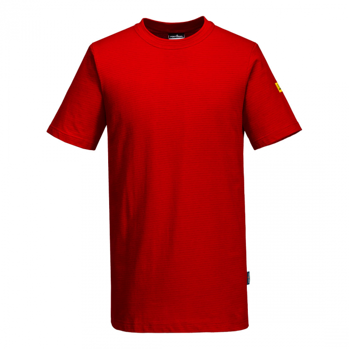 Tricou clasic antistatic Portwest AS20 ESD, 96% bumbac, 4% fibra carbon, 195g [1]