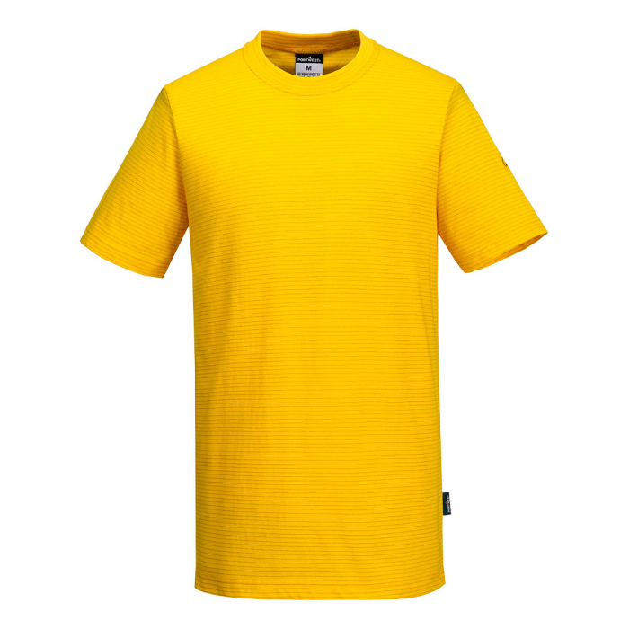 Tricou clasic antistatic Portwest AS20 ESD, 96% bumbac, 4% fibra carbon, 195g [1]