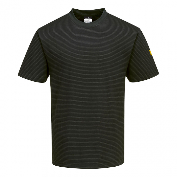 Tricou clasic antistatic Portwest AS20 ESD, 96% bumbac, 4% fibra carbon, 195g [1]