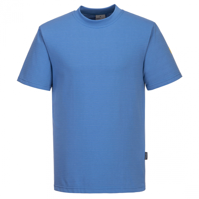 Tricou clasic antistatic Portwest AS20 ESD,  96% bumbac, 4% fibra carbon, 195 gr/mp [1]
