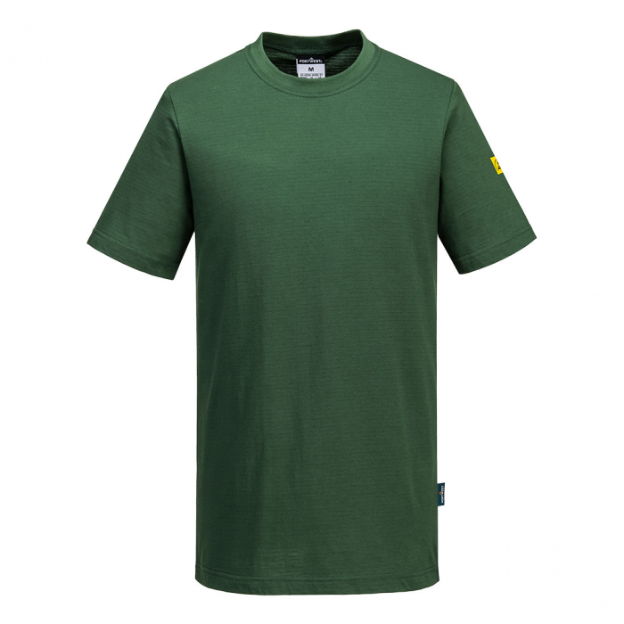 Tricou clasic antistatic Portwest AS20 ESD, 96% bumbac, 4% fibra carbon, 195g [1]
