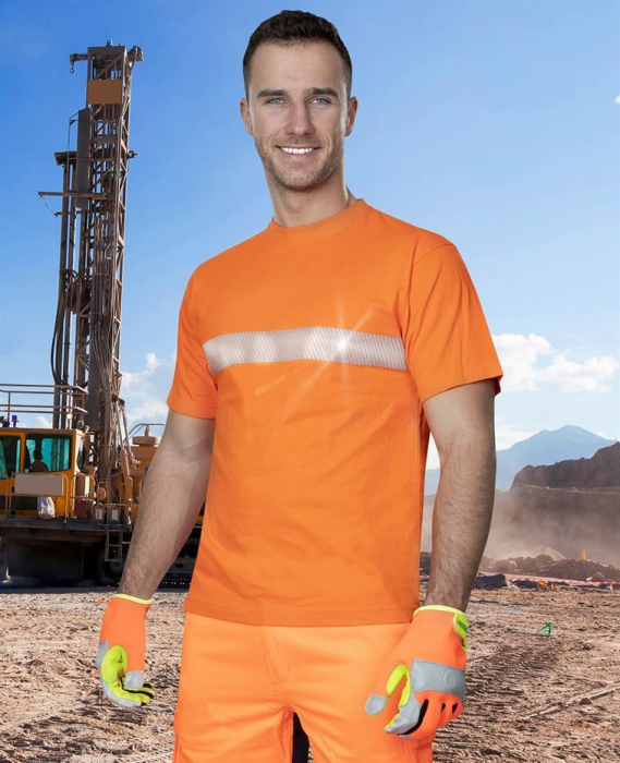 Tricou clasic reflectorizant Adon XAVER, bumbac, 160 gr/mp [2]