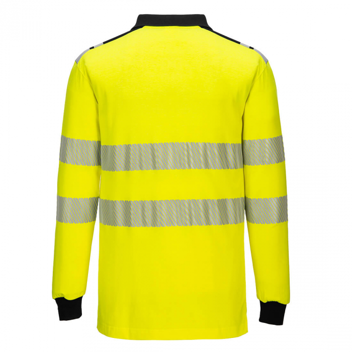 Tricou polo cu maneca lunga ignifug reflectorizant Portwest FR702, 60% modacrilic, 39% bumbac, 1% fibre carbon, 210 gr/mp [2]