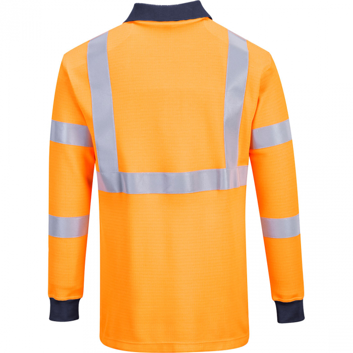Tricou polo cu maneca lunga ignifug reflectorizant Portwest FR76, 45% modacrilic, 25% poliester, 23% bumbac, 6% aramid, 1% antistatic, 220 gr/mp [2]