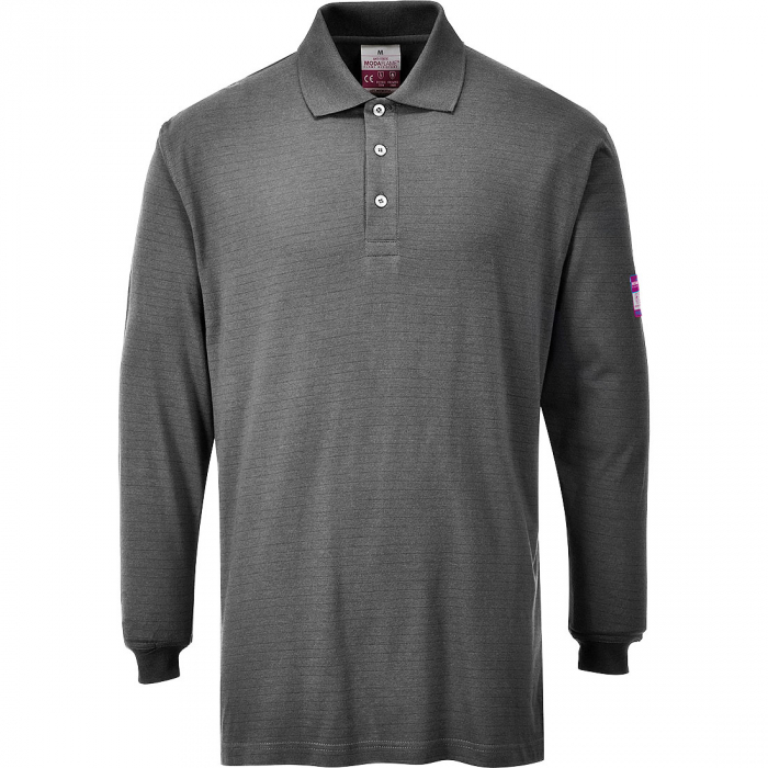Tricou polo de protectie ignifuga Portwest FLAME RESISTANT FR10, 60% modacrilic, 39% bumbac, 1% fibra carbon, 200 gr/mp [1]