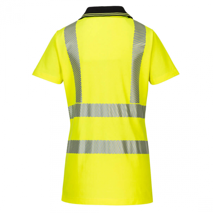 Tricou polo dama reflectorizant Portwest PRO LW72, 55% bumbac, 45% poliester, 175 gr/mp [3]