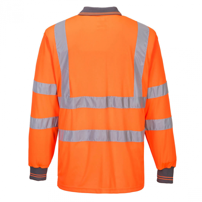 Tricou polo cu maneca lunga reflectorizant Portwest HIVIS S277, 100% poliester, 175 gr/mp [3]