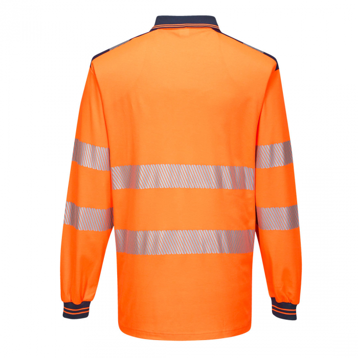 Tricou polo cu maneca lunga Portwest T184 PW3 Hi-Vis, 55% bumbac, 45% poliester, 175 gr/mp [2]