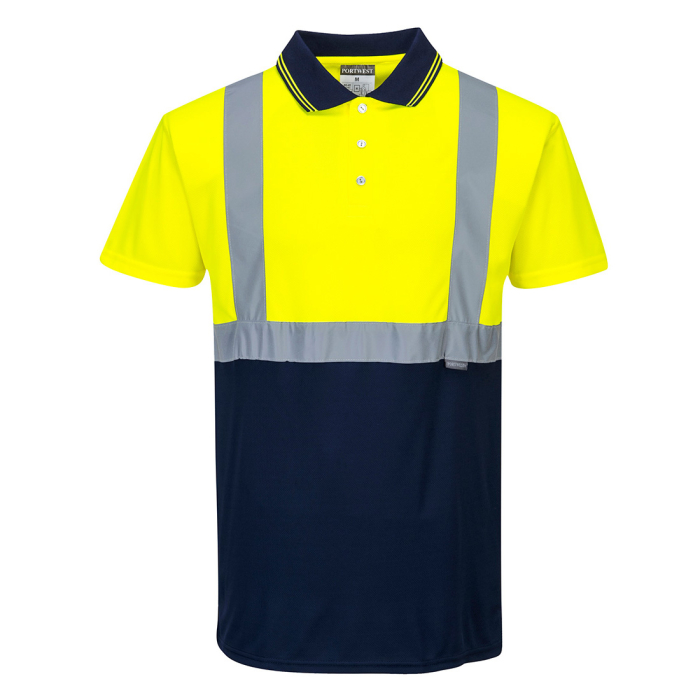 Tricou polo reflectorizant Portwest S479, bicolor, 100% poliester, 175 gr/mp [1]
