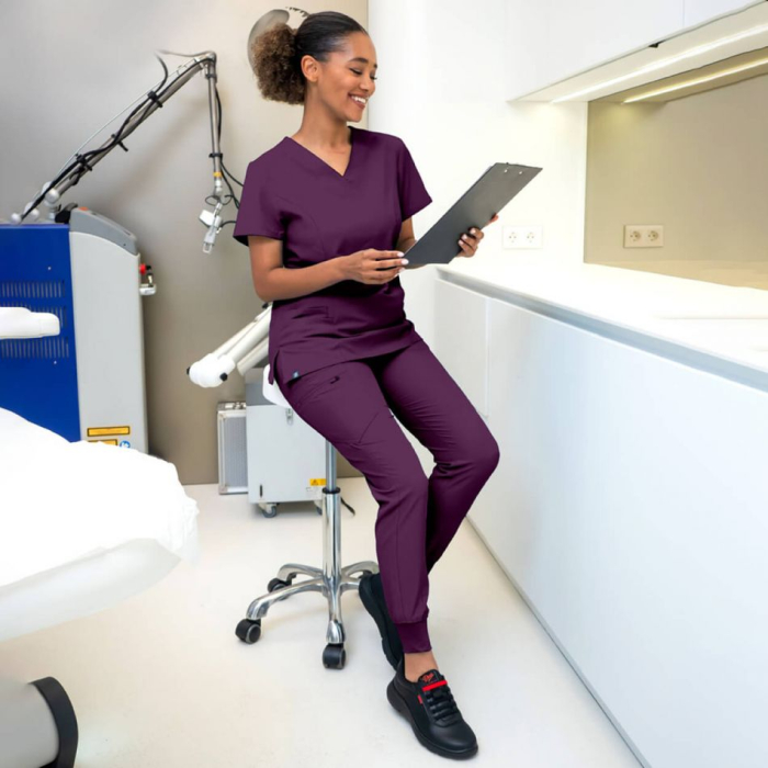 Tunica de lucru cu maneca scurta dama BeUnique NOBBY, 94% poliester, 6% elastan, 170 gr/mp [2]