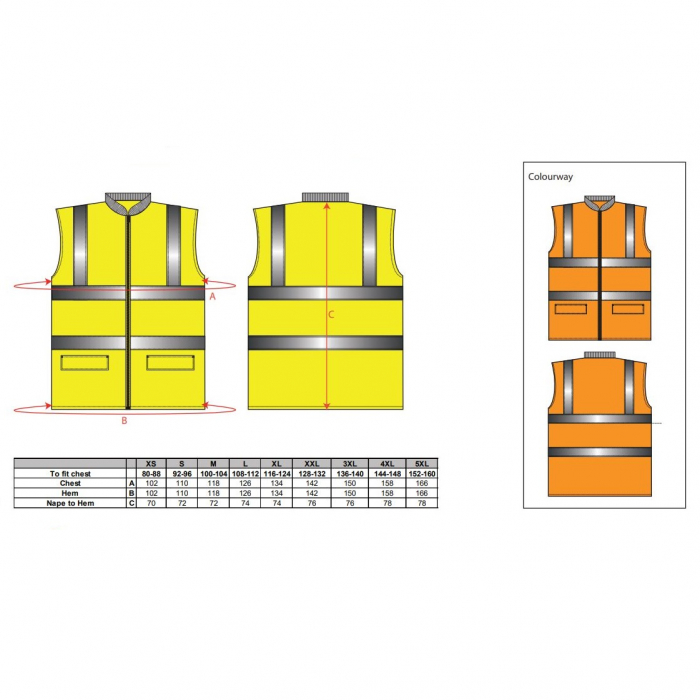 Vesta reflectorizanta vatuita de iarna Portwest HIVIS S469, reversibila, 100% poliester, 190 gr/mp [2]