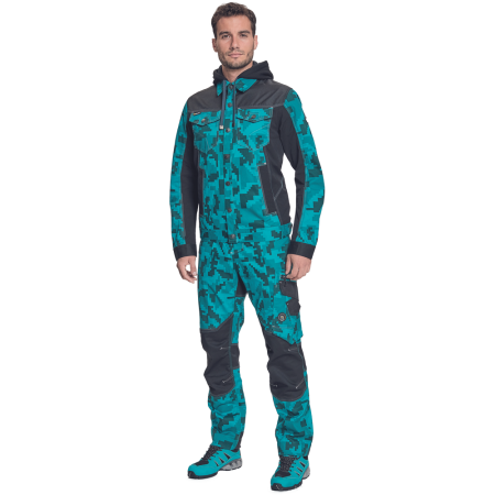 Jacheta cu gluga Cerva NEURUM CAMOU, 62% bumbac, 35% poliester, 3% spandex, 260 g/mp, TRIFIBETEX [1]