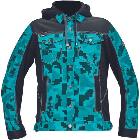 Jachete - Jacheta cu gluga Cerva NEURUM CAMOU, 62% bumbac, 35% poliester, 3% spandex, 260 g/mp, TRIFIBETEX