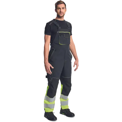 Pantaloni salopeta cu pieptar cu benzi reflectorizante KNOXFIELD HVPS DW, 65% poliester, 35% bumbac, 270 gr/mp [1]
