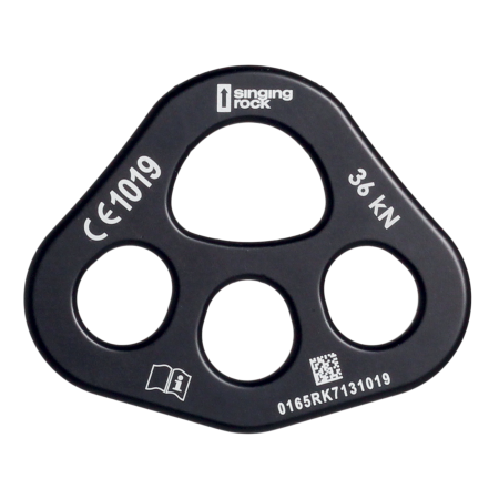 Echipament pentru lucru la inaltime - Ancora metalica Singing Rock RIGGING PLATE 1/3 RK713BB00, aluminiu, 6mm, 65g, 36kN, compatibila cu sisteme de ancore multiple