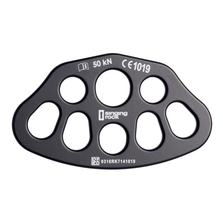 Ancore si anouri - Ancora metalica Singing Rock RIGGING PLATE 3/5 RK714BB00, aluminiu, 8mm, 145g, 50kN, compatibila cu sisteme de ancore multiple