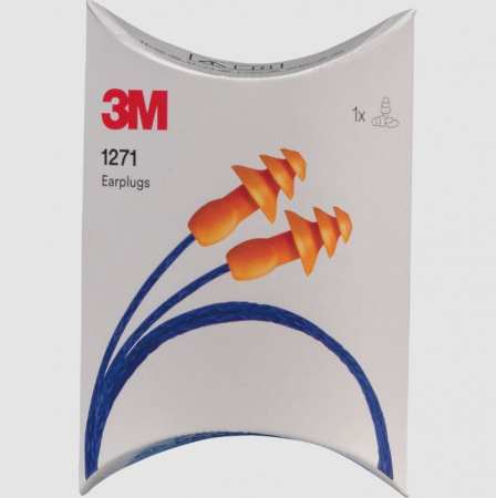 Antifoane interne - Antifoane interne de protectie 3M 1271, cu snur, tip bradut - fara cutie de plastic