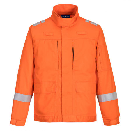 Imbracaminte de lucru - Jacheta ignifuga reflectorizanta Portwest BIFLAME PLUS FR601, 99% bumbac, 1% fibra de carbon, 210g