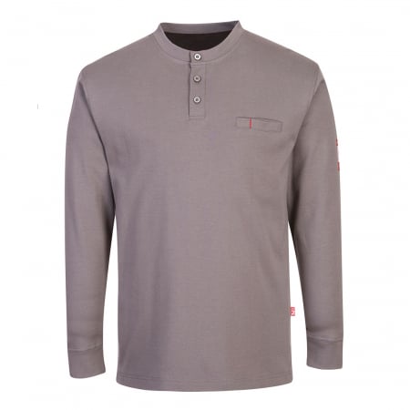 Imbracaminte de lucru - Bluza cu maneca lunga cu nasturi, ignifuga antistatica Portwest FR32, 99% bumbac, 1% fibra de carbon, 237 gr/mp