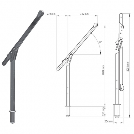 Trepiezi | Trolii pentru lucru in puturi | canale - Brate pivotante Vertiqual CANTILEVER ARM (ASS-1)