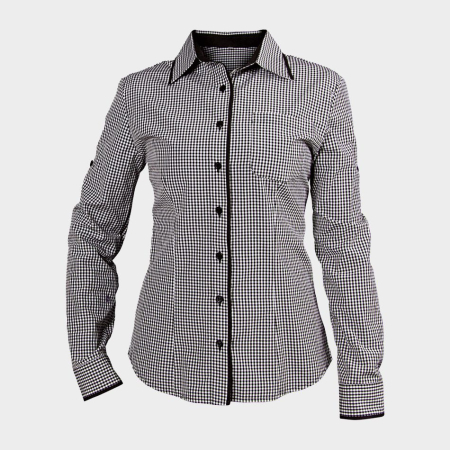 Camasi lucru - Camasa dama Stenso FLORIS NEGRU cu maneca lunga