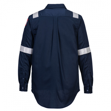 Camasa ignifuga antistatica cu benzi reflectorizante Portwest FR720, 99% bumbac, 1% fibra de carbon, 210 gr/mp [1]