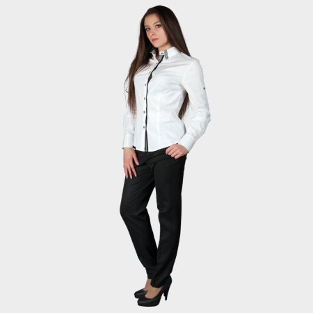 Camasi lucru - Camasa cu maneca lunga dama BeUnique ALBERTA, 97% bumbac, 3% elastan