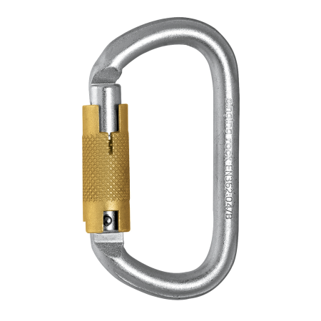 Echipament pentru lucru la inaltime - Carabiniera Singing Rock Oval TL K4241ZO07, otel, forma simetrica, 30kN, 195g, deschidere 18mm, inchidere automata in 3 miscari