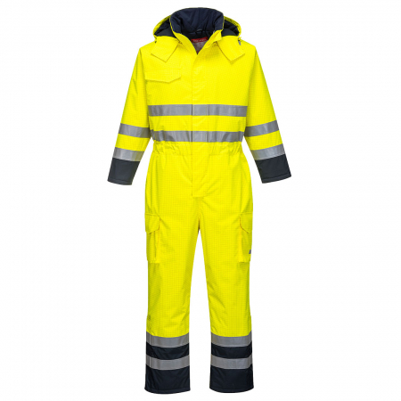 Combinezon reflectorizant impermeabil Portwest BIZFLAME HIVIS S775, ignifug, antistatic, 98% poliester, 2% fibra de carbon, 250g [0]