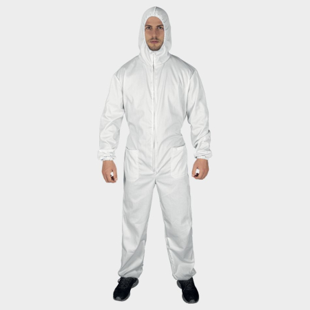 Combinezoane de lucru si protectie - Combinezon de protectie Stenso EASY COVER WHITE, bumbac/poliester