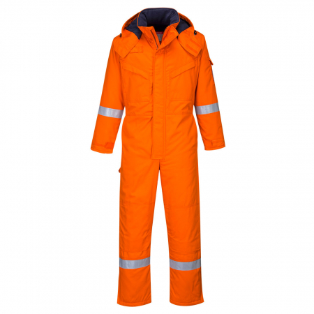 Imbracaminte de lucru - Combinezon vatuit de iarna ignifug Portwest FR53, reflectorizant, antistatic, 9% bumbac, 1% fibra de carbon 350g