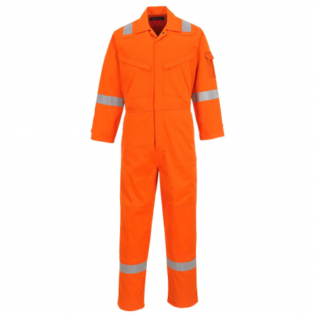 Costume salopeta ignifuge - Combinezon ignifugat cu benzi reflectorizante Portwest AF73 ARAFLAME, 93% meta-aramid, 5% para-aramid, 2% fibra de carbon, 150 gr/mp