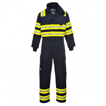 Costume salopeta ignifuge - Combinezon ignifugat Portwest FR98 WILDLAND, 99% bumbac, 1% fibra de carbon, 280 gr/mp