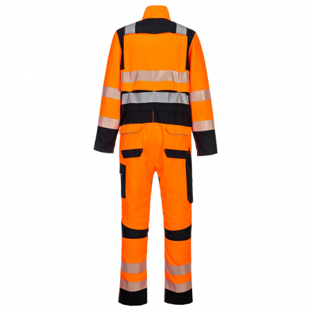 Combinezon reflectorizant ignifug Portwest FR HVO, 61% modacrilic, 18% viscoza, 15% poliester, 5% aramid, 1% fibra carbon, 300 gr/mp [1]