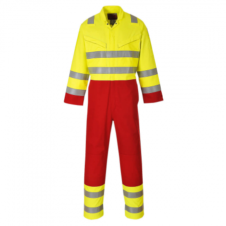 Imbracaminte de lucru - Combinezon reflectorizant ignifug Portwest SERVICES BIZFLAME FR90, 99% bumbac, 1% fibra de carbon, 330g