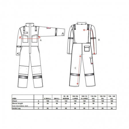Combinezon vatuit de iarna ignifug Portwest FR53, reflectorizant, antistatic, 9% bumbac, 1% fibra de carbon 350g [1]