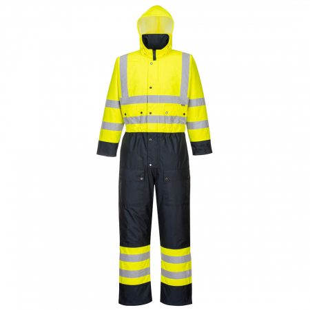 Combinezon vatuit de iarna reflectorizant Portwest HIVIS CONTRAST S485, 100% poliester, 190g [0]