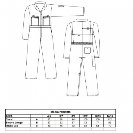 Combinezon de protectie pentru copii Portwest YOUTHS C890, 65% poliester, 35% bumbac, 245 gr/mp [1]