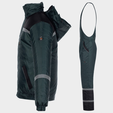 Costum salopeta cu pieptar de iarna Stenso COLLINS WINTER GREY, 100% poliester, 110 gr/mp [15]