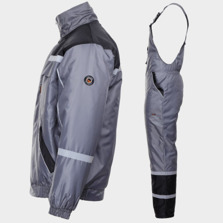 Costum salopeta cu pieptar de iarna Stenso COLLINS WINTER GREY, 100% poliester, 110 gr/mp [1]