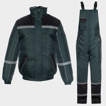 Costum salopeta cu pieptar de iarna Stenso COLLINS WINTER GREY, 100% poliester, 110 gr/mp [8]