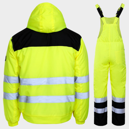 Costum salopeta de iarna reflectorizant Stenso COLLINS HV YELLOW WINTER, 100% poliester, 130 gr/mp [3]