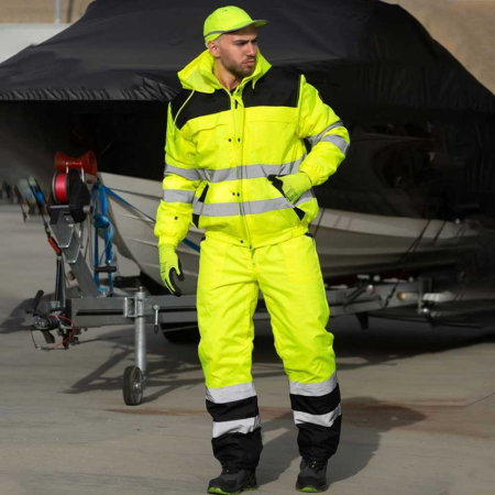 Costum salopeta de iarna reflectorizant Stenso COLLINS HV YELLOW WINTER, 100% poliester, 130 gr/mp [1]