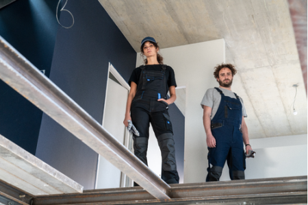 Pantaloni salopeta cu pieptar dama Coverguard CASITA, 65% poliester, 32% bumbac, 3% elastan, 250gr/mp [3]