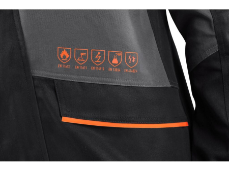 Jacheta de lucru multirisc Canis CXS 1120 WorkTech-Multi, 80% bumbac, 19% poliester, 1% fibra de carbon antistatica, 300gr/mp [3]