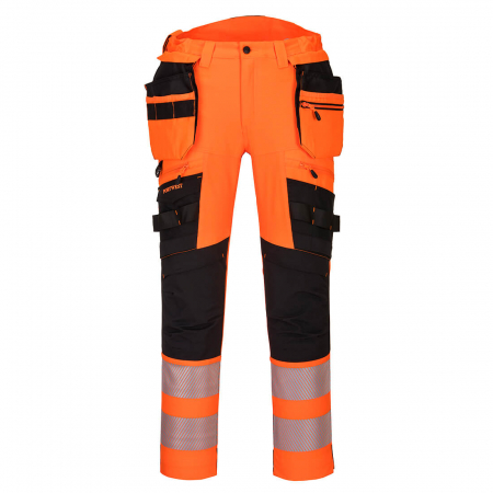 Imbracaminte de lucru - Pantaloni reflectorizanti Portwest DX442 DX4, cu buzunare detasabile, 92% poliester 8% elastan, 270g