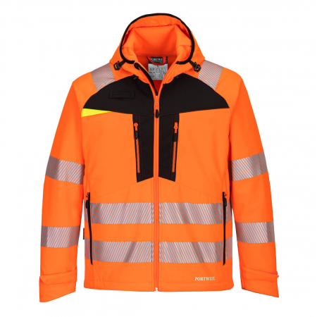 Imbracaminte de lucru - Jacheta softshell reflectorizanta Portwest DX4 HI-VIS DX475, 92% poliester, 2% elastan, 310 gr/mp