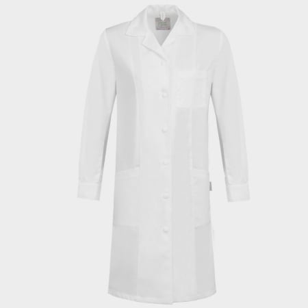 IMBRACAMINTE ALBA | Industria Alimentara - Halat alb de lucru dama Stenso IRIS, tercot, 160 gr/mp