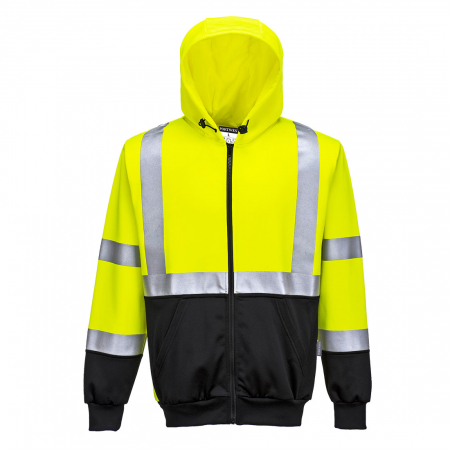 Imbracaminte de lucru - Hanorac cu gluga reflectorizant Portwest B315, 65% poliester, 35% bumbac, 300 gr/mp