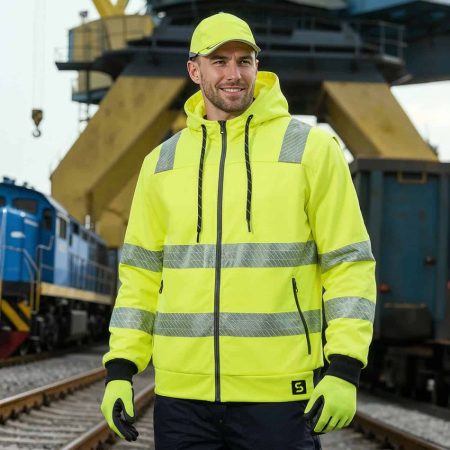 Hanorac cu gluga reflectorizant Stenso NOBEL HV, 100% poliester, 280 gr/mp [1]
